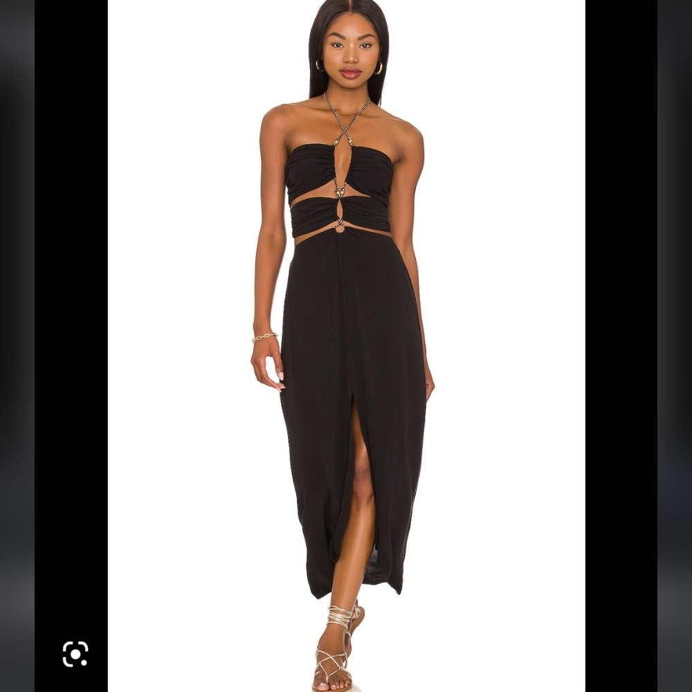Vix Swimwear Luana Detail Long Dress in Black - Picture 5 of 12